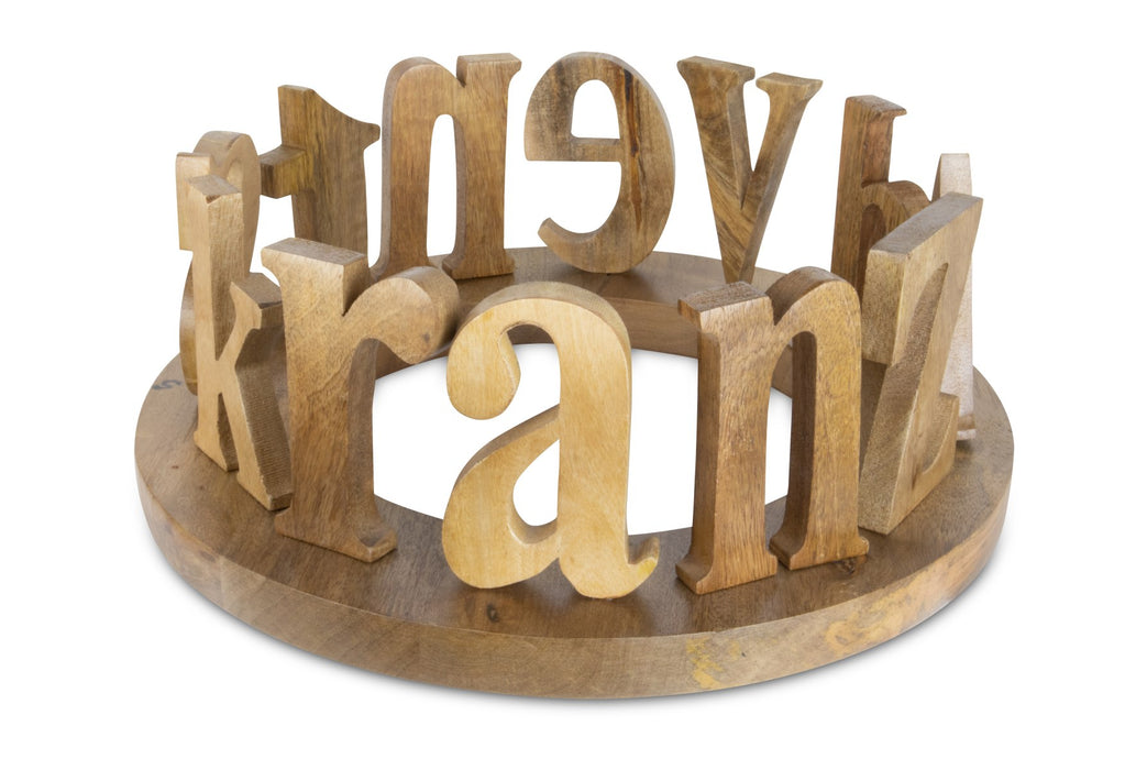 Deko Holzring Adventskranz | Massiver Holzkreis | 40×40×15 cm | 10916