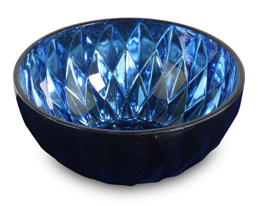 Deko-Glasschale - Dunkelblau-Schwarz in Kristalloptik - Ø 15 cm, Höhe 6,5 cm - 12155