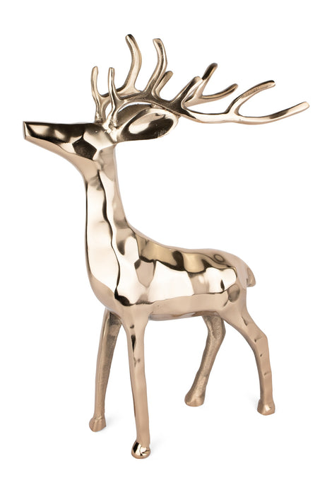 Deko-Hirsch stehend | Metall schwer | Rosegold glänzend | 50×32 cm | 12515