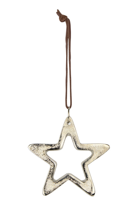 Stern zum Hängen | 9,5x9,5 cm | Aluminium silber | 13397