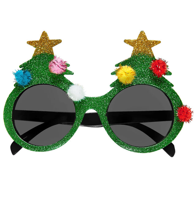 Glitter Brille "Weihnachtsbaum" | Grün - Weihnachten