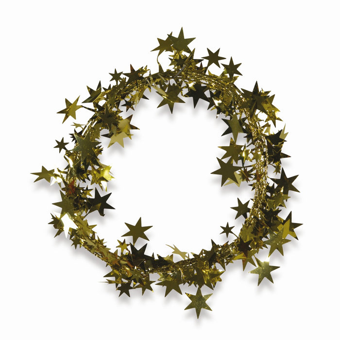Riffelmacher Sternchendraht gold | 2,7 m | Drahtgirlande mit Sternen | Weihnachtsdeko flexibel & funkelnd | Basteln Tischdeko Adventskranz | 14680