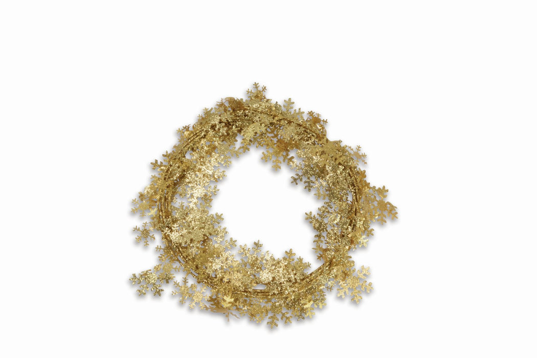 Girlande Schneeflocken | Gold | 2,70 m | Kunststoff | Weihnachtsdeko 14698