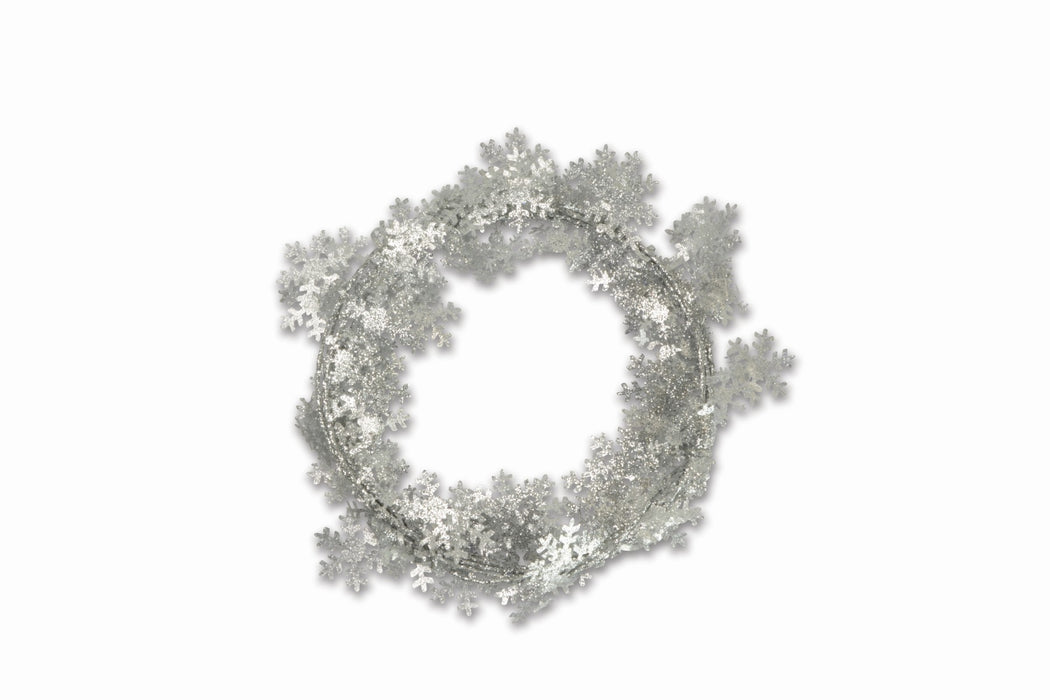 Girlande Schneeflocken | Silber | 2,70 m | Kunststoff | Weihnachtsdeko | 14699