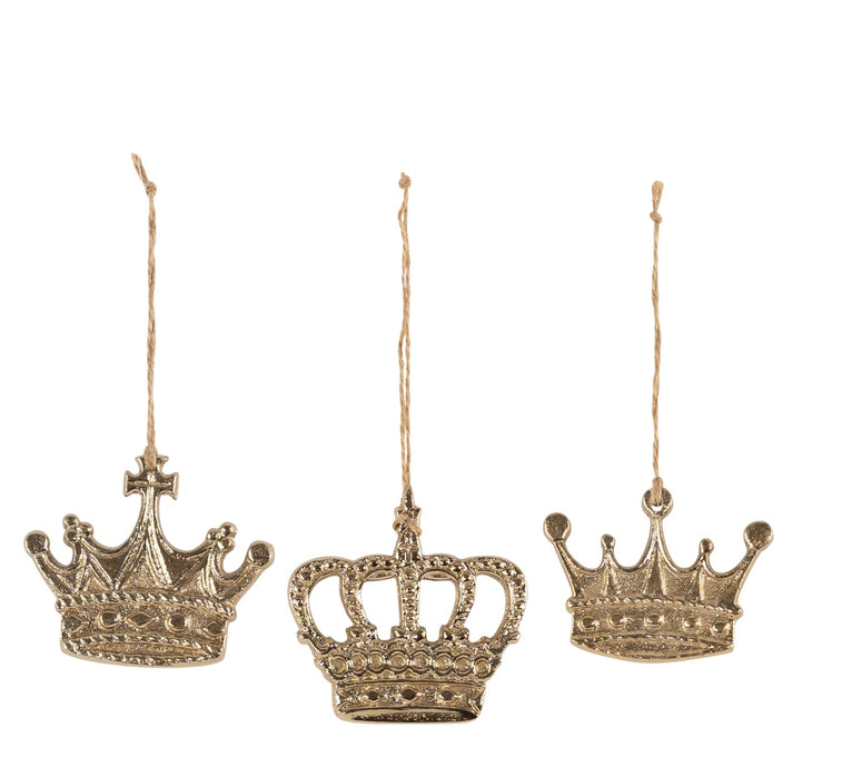 Riffelmacher Hänger Krone 8,5 cm | Aluminium Gold | 3 Motive sortiert | Weihnachtsdeko Anhänger 15854