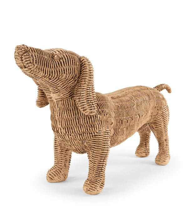 Dekofigur Dackel aus Holz | Natur Braun | 37×11,5×23 cm | Landhausstil | 16107