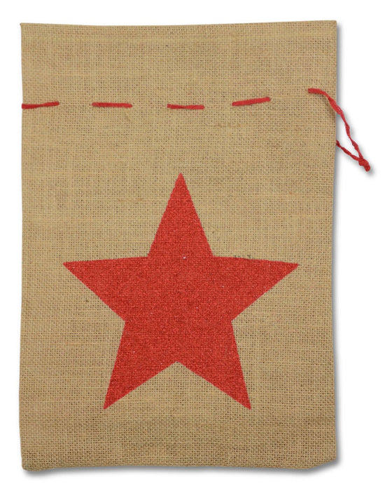 Riffelmacher Nikolaus Jutesack 25x35 cm "Stern" 19160 | Natur Rot | 19160