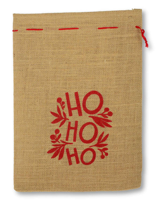 Jutesack "HoHoHo" | 25x35 cm | natur/rot | Nikolaussack 19622