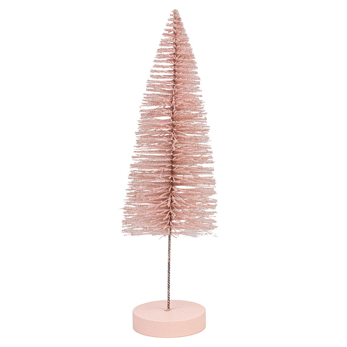 Riffelmacher Deko Weihnachtsbaum stehend | Rosa Gold Glitter | 10×31 cm | Weihnachtsdeko Glitzer Tannenbaum | 20723