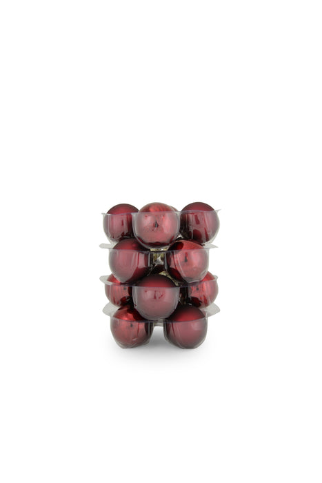 Weihnachtskugeln aus Glas | Ø 4 cm | 16er Set in Burgund Rot | 26424