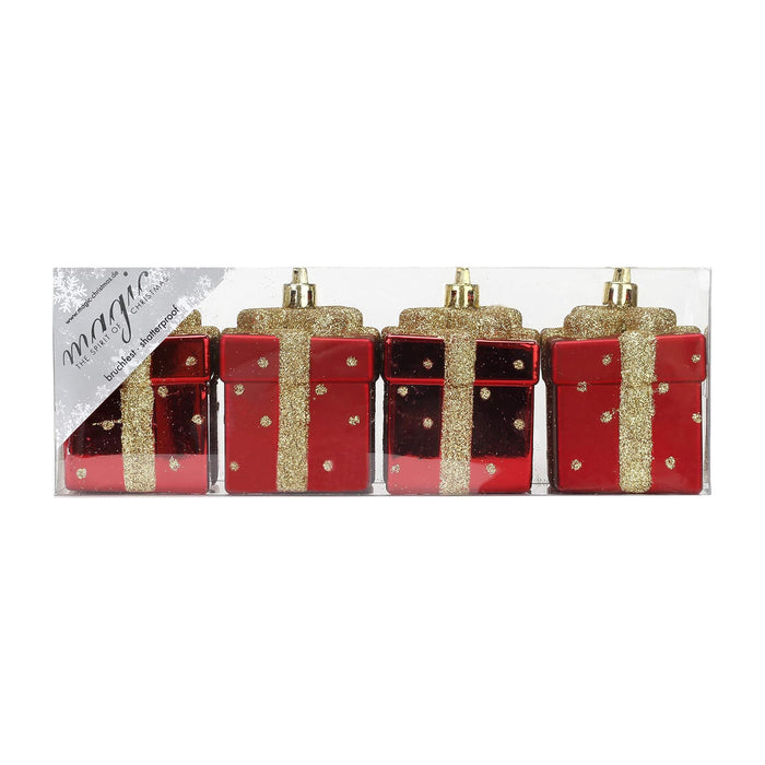 Weihnachtskugeln Rot | Ø 6,5 cm | 4 Stück | bruchsicher | Glänzend & matt