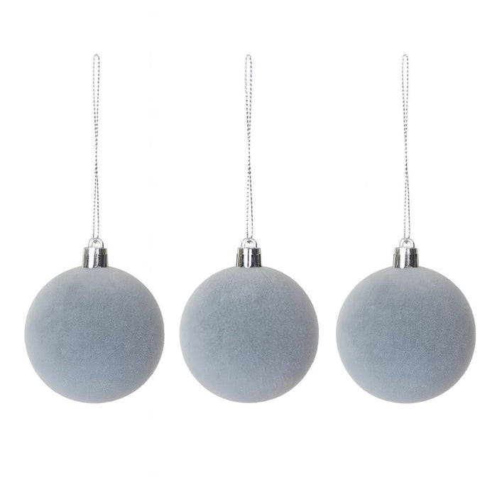 Deko-Samtkugeln | Grau | 3er Set | Ø 6 cm | 60805