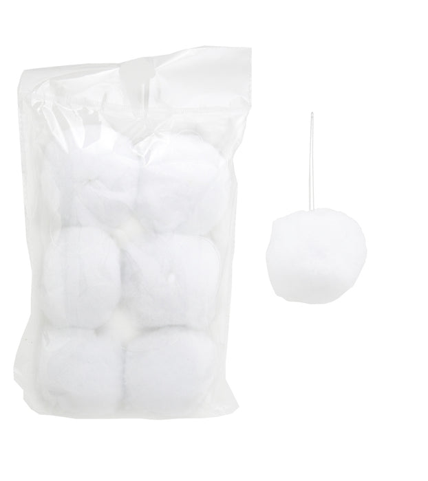 Schneeball Deko 6er Set zum Hängen | Ø 6 cm | Weiß & weich | 68725