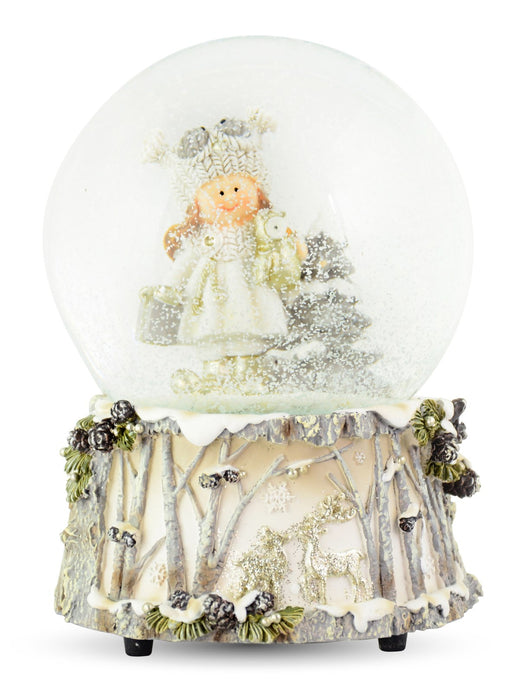 Spieluhr Schneekugel Engel Lucia | 10,5 cm | mit Musik & Glitzer | 74863