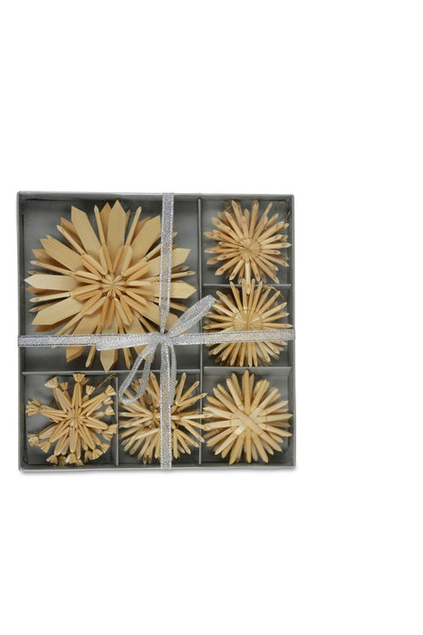 Strohsterne 17-teilig | 611 cm | Mit goldenem Faden | 75317