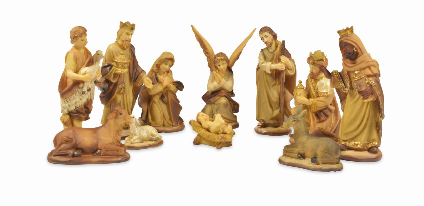 Krippenfiguren Set "Natur" 7-9 cm - 12-tlg. Traditionell | 78313 Weihnachtskrippe