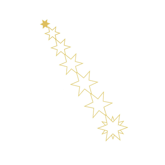 Riffelmacher Dekogirlande Sterne | Metall gold | 12 x 55 cm | Weihnachtliche Stern-Girlande zum Aufhängen | 73926