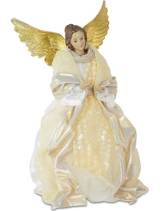 Christbaumspitze "Weihnachtsengel" 24 cm Gold Weiß | 27610 - Christkind Baumschmuck