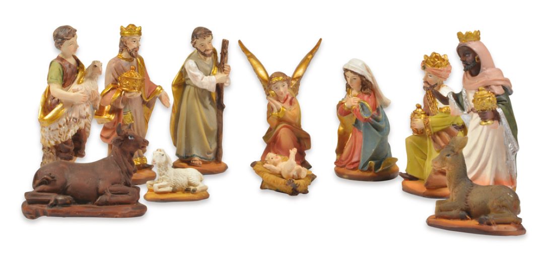 Krippenfigurenset "Gold" 7-9 cm | 11-tlg. Traditionelles Design - 78300