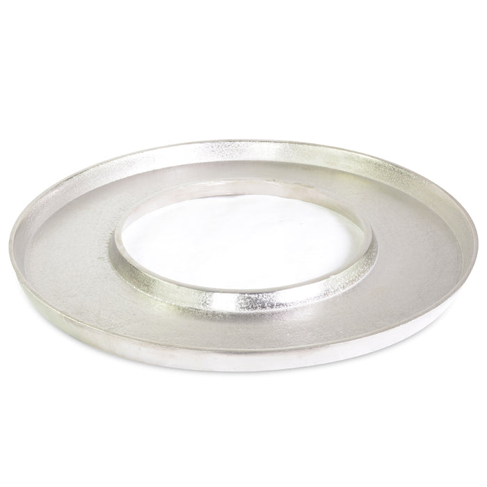 Tablett Ringförmig aus Aluminium Ø 40 cm 24131 | Silber - Adventskranz Dekoration