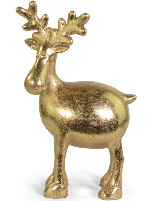 Goldene Dekofigur Rentier Hirsch "Harry" Stehend 16 x 9 cm | 19703 - Adventsdekoration