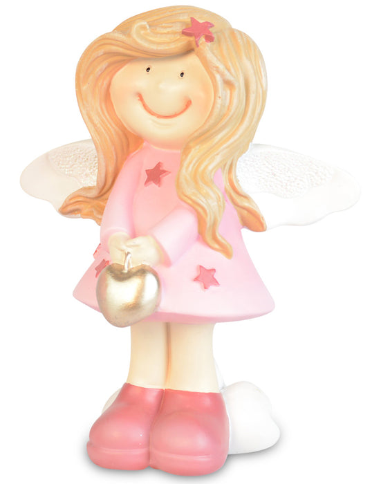Dekofigur Engel "Rosalinde" mit Herz 13 cm | 70292 - Kinder Adventsdekoration