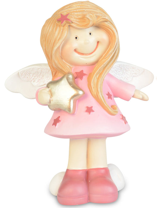Dekofigur Engel "Rosalinde" mit Stern 13 cm | 70292 - Kinder Adventsdekoration