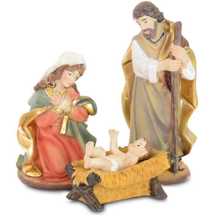 Krippenfiguren Set "Heilige Familie" 3-tlg. 5-11 cm | 78491 - Weihnachtskrippe