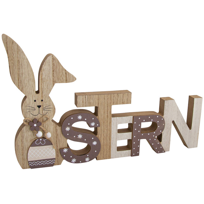 Riffelmacher Holz Dekoschriftzug "Ostern" mit Osterhase 33 cm | 08499 - Osterdekoration