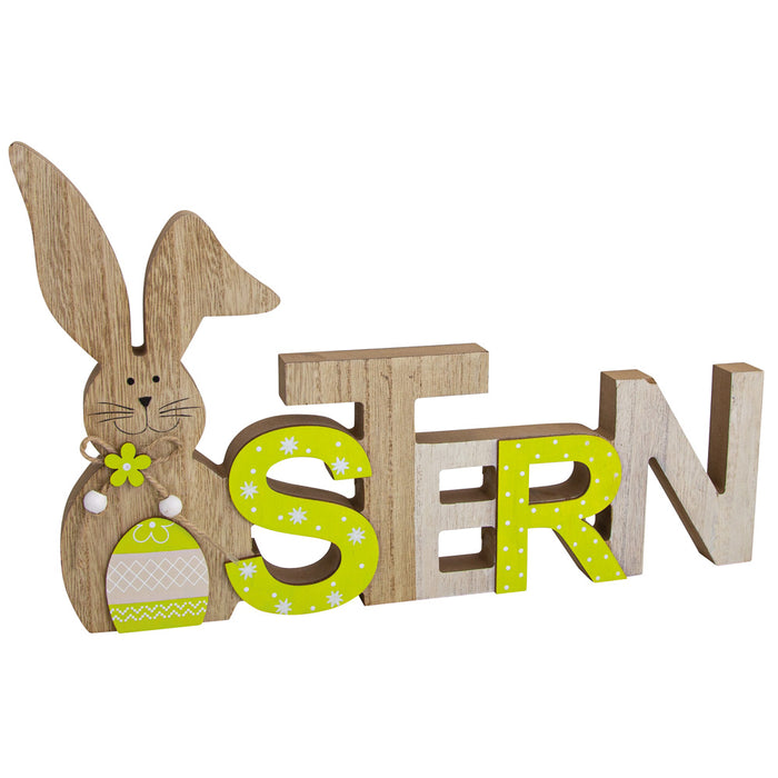 Riffelmacher Holz Dekoschriftzug "Ostern" mit Osterhase 33 cm | 08501 - Osterdekoration