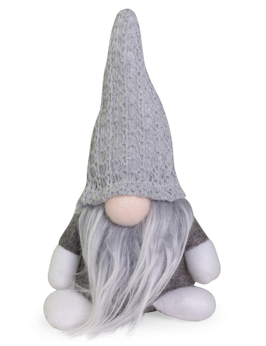 Dekofigur Wichtel "Egbert" mit Mütze - Grau 16 cm | 73967 - Adventsdekoration