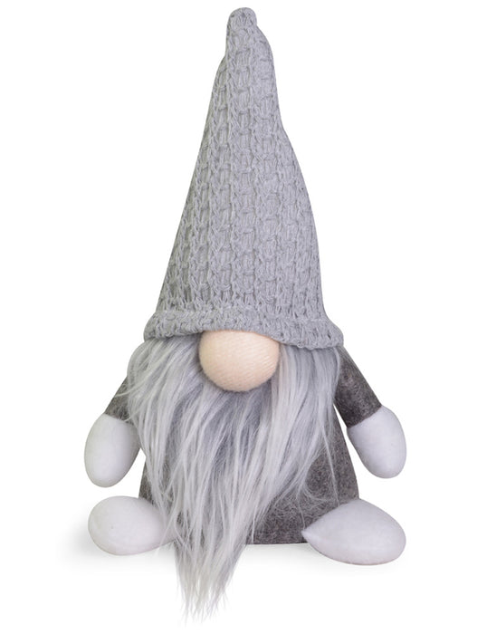 Dekofigur Wichtel "Egbert" mit Mütze - Grau 21 cm | 73968 - Adventsdekoration