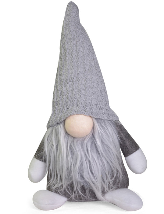 Dekofigur Wichtel "Egbert" mit Mütze - Grau 27 cm | 73969 - Adventsdekoration