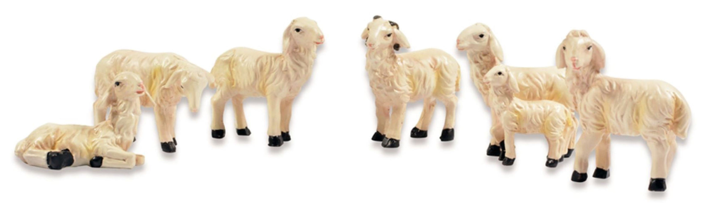 Schafe für Weihnachtskrippe - 6-tlg. Tierset Größe 4-5 cm | 78055