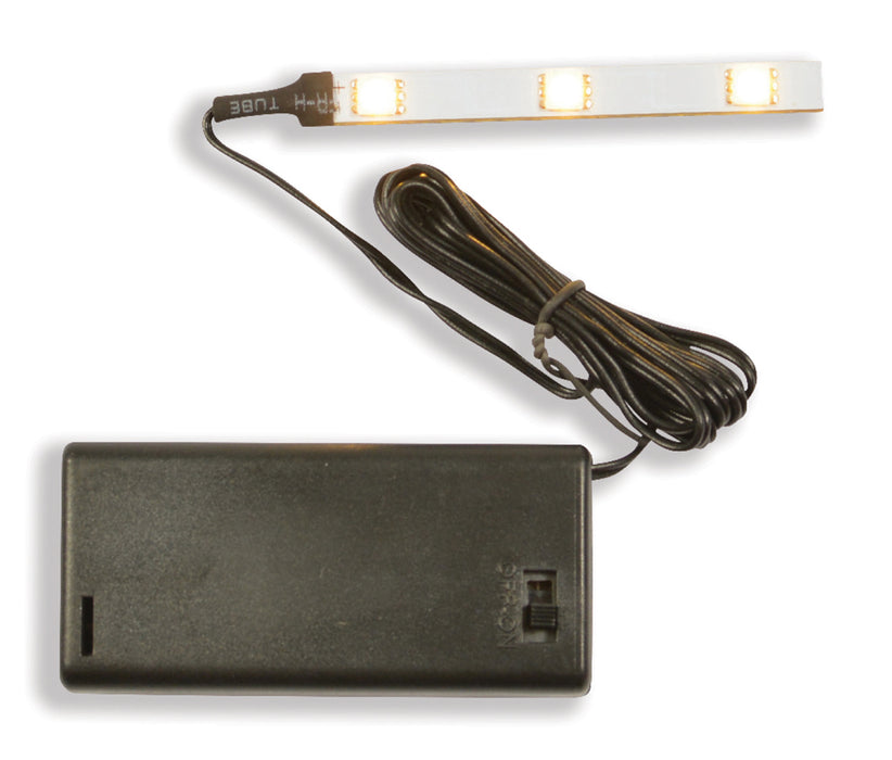 3er LED Streifen mit Batteriefach für Weihnachtskrippe Modellbau | 78433 - Weiß