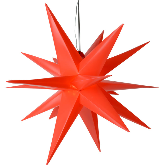 LED Weihnachtsstern 3D Leuchtstern Innen Außen Ø 60cm | 76650 - Adventsstern Rot