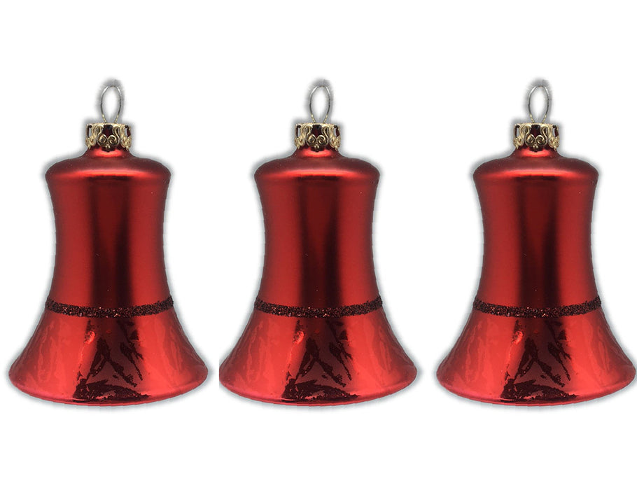 Thüringer Glasdesign Glocken 3er Set ca. 5 cm 357-7044-807 | Rot