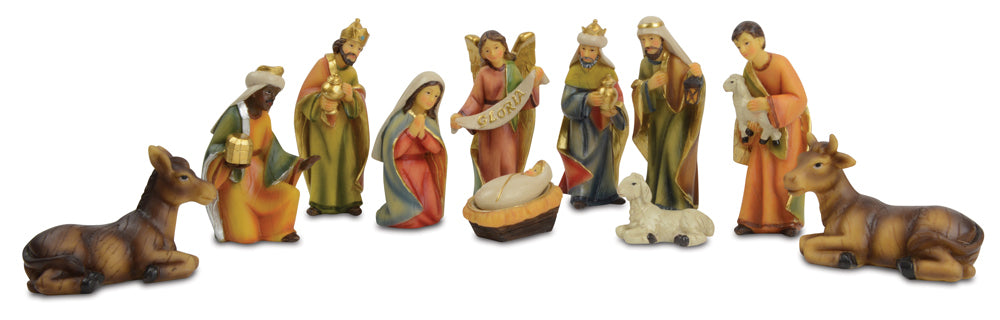 Krippenfigurenset "Gloria" 11-tlg. - 8-11 cm Holzdesign Weihnachtskrippe | 78462