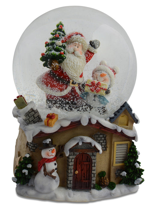 Riffelmacher Spieluhr Schneekugel Weihnachtsmann und Schneemann | 71895 - 14 cm
