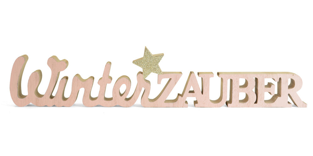 Riffelmacher Schriftzug "Winterzauber" 74304 - Rosa Gold 40cm
