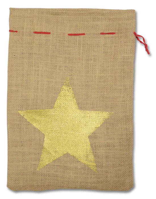 Riffelmacher Nikolaus Jutesack 25x35 cm "Stern" 19160 | Natur Gold