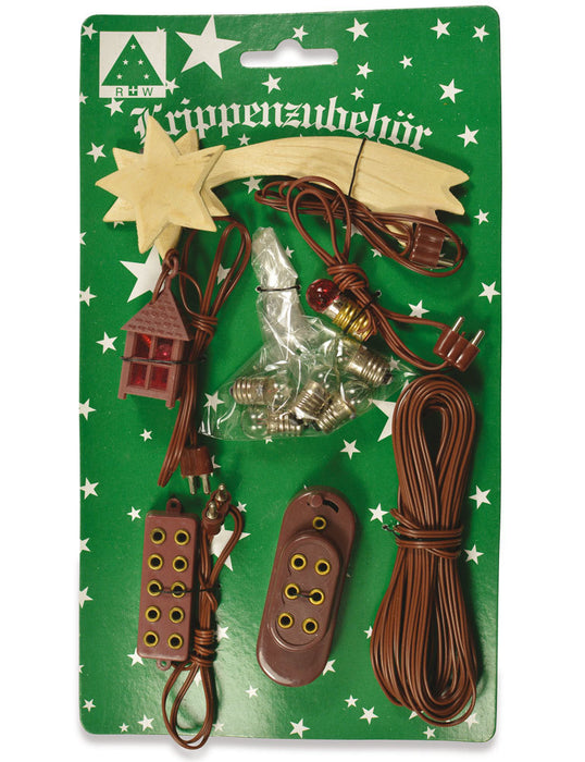 Weihnachtskrippe Beleuchtungsset 7-tlg. mit Stern - 4.5V Braun | 78268