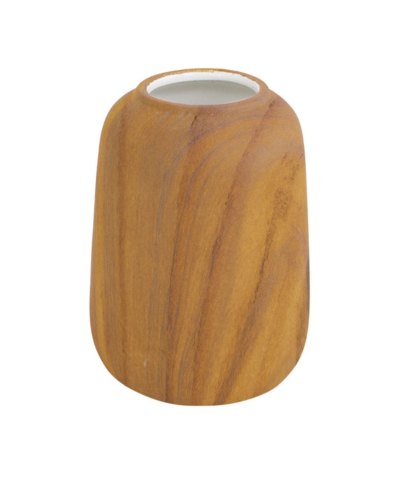 Deko Vase Porzellan | Holzdesign Hellbraun | 13×17 cm | Modern | 07803