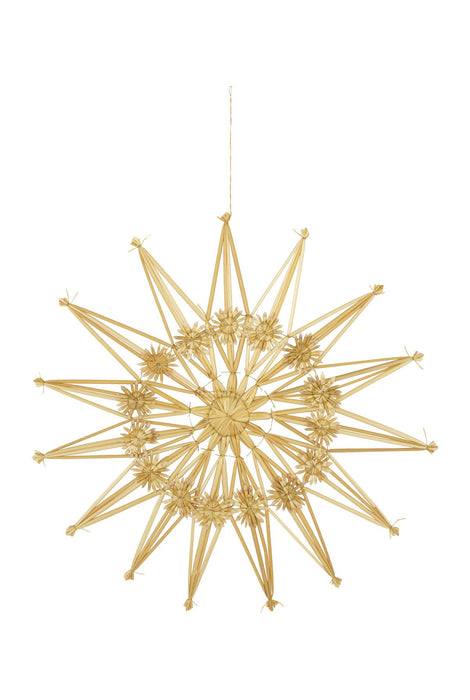 Strohstern XL | 30 cm | Natur Stroh | Weihnachtsstern zum Hängen | 12808