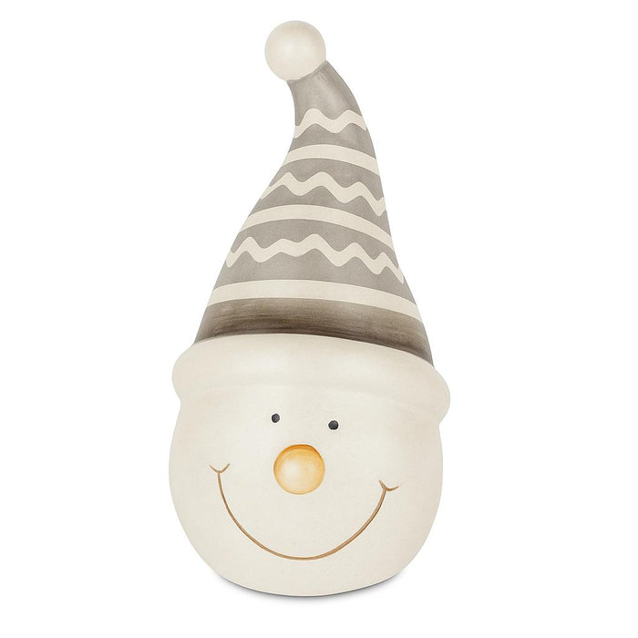 Schneemann-Gesicht mit Mütze | Weiß Grau | 10 x 17 cm | 13106