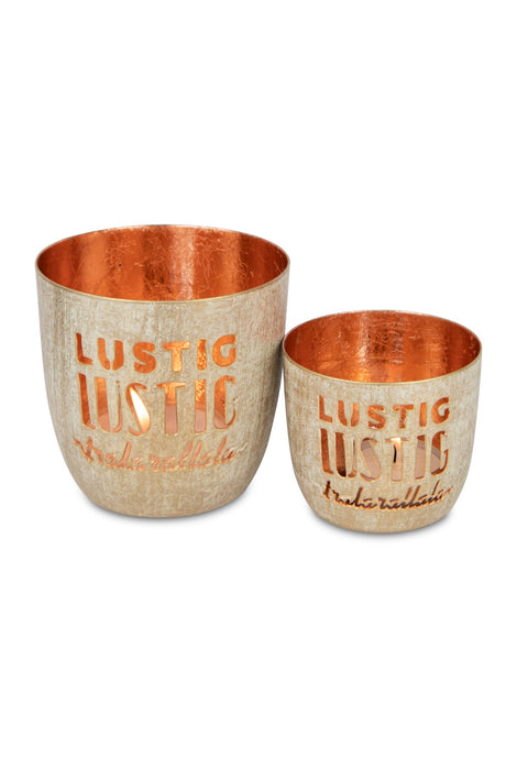 Lichter 2er Set Lustig lustig tralalala | Metall | 8×7 + 10×10 cm | 13459