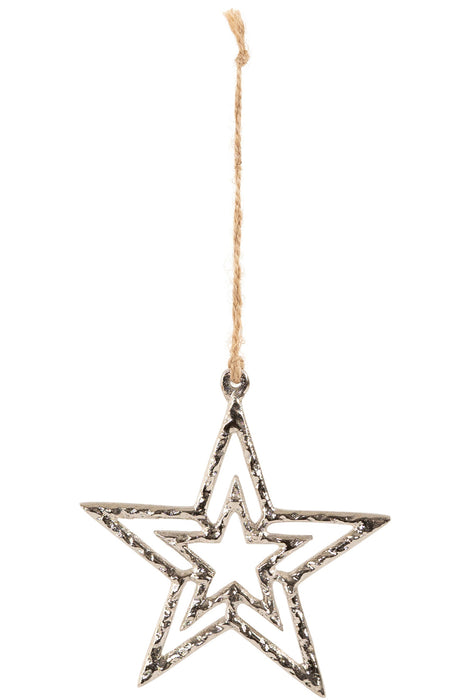 Riffelmacher Stern zum Hängen 16157 | 11x11,5 cm | Aluminium silber