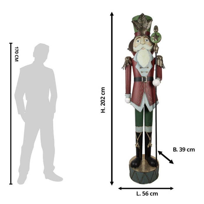 Deko-Nussknacker | 2 m groß | Metall | XXL Weihnachtsfigur | 18389