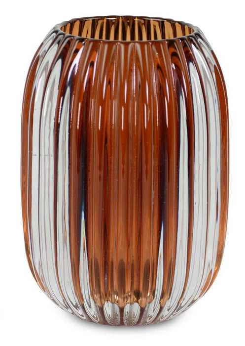 Votivkerzenglas Doppelwand | Glas Honig/Braun | 9×13 cm | Windlicht | 19854