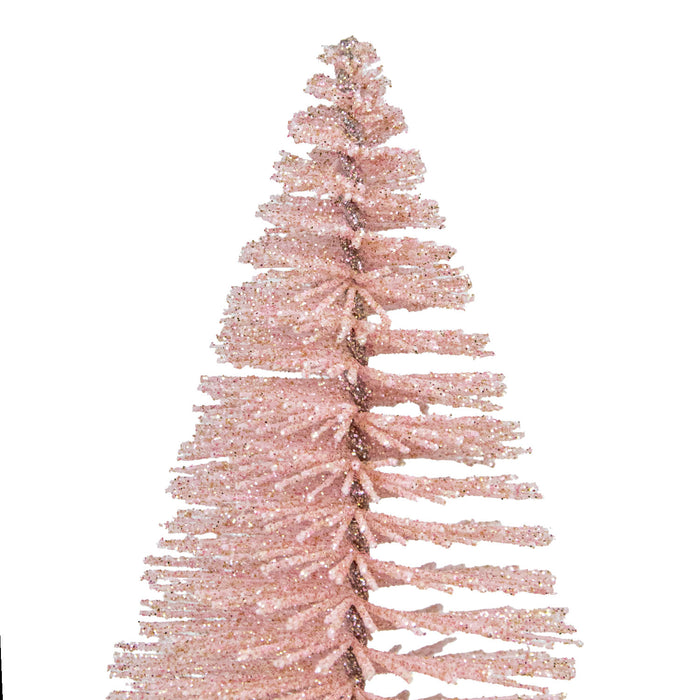 Riffelmacher Deko Weihnachtsbaum stehend | Rosa Gold Glitter | 10×31 cm | Weihnachtsdeko Glitzer Tannenbaum | 20723